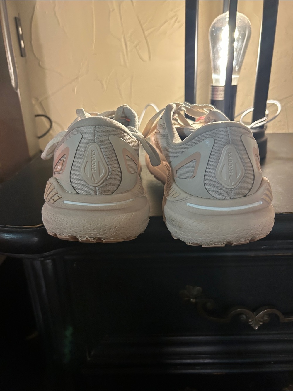 Brooks Women's Running Sneakers in Cream with Pink Accents - Picture 2 of 16